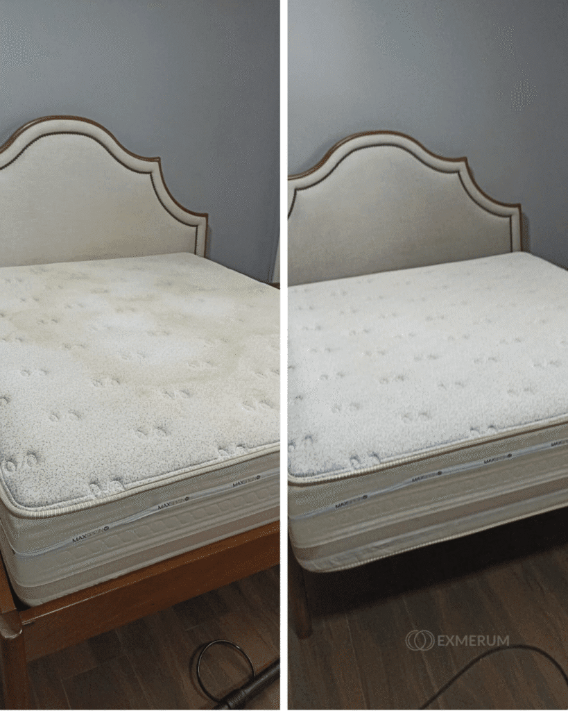 limpeza de colchão antes e depois exmerum