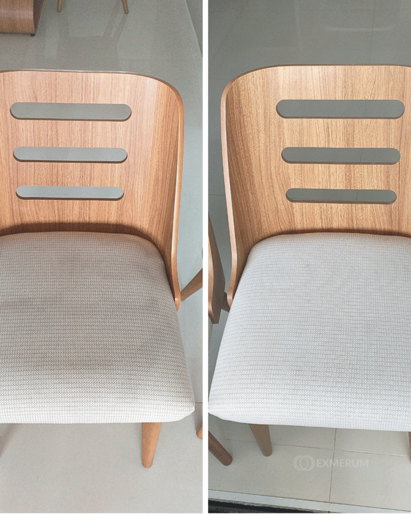 limpeza de cadeira antes e depois exmerum